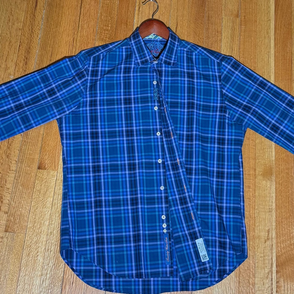 Robert Graham Blue Casual Button Down Shirt